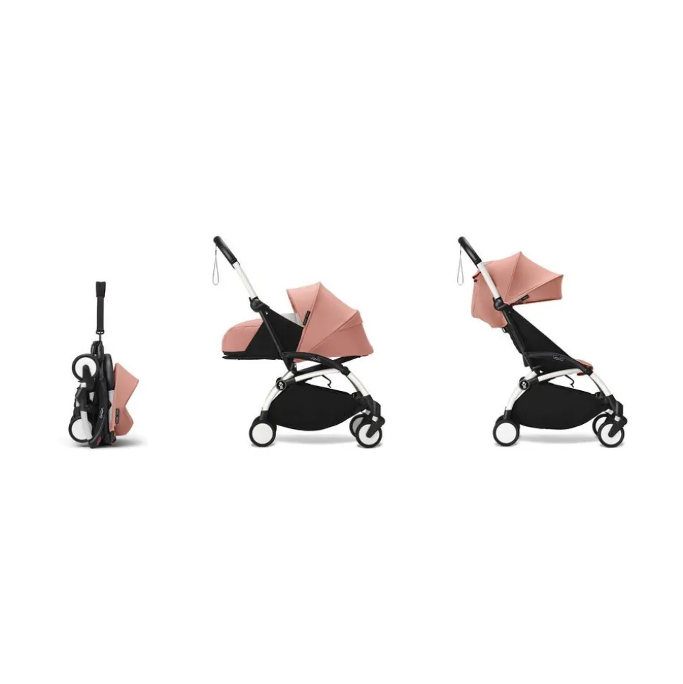 Poussette complète yoyo 3 châssis blanc pack 0+ et 6+ ginger