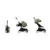 Poussette complète yoyo 3 châssis blanc pack 0+ et 6+ olive
