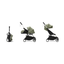 Poussette complète yoyo 3 châssis blanc pack 0+ et 6+ olive