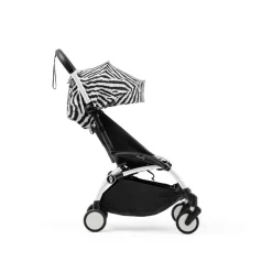 Poussette complète yoyo 3 châssis blanc pack 0+ et 6+ zebra / noir