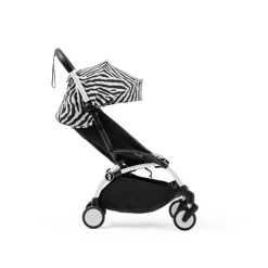 Poussette complète yoyo 3 châssis blanc pack 0+ et 6+ zebra / noir
