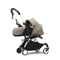 Poussette complète yoyo 3 châssis blanc pack 0+ et 6+ taupe