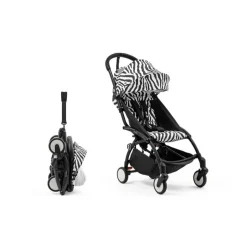 Poussette complète yoyo 3 châssis noir pack 0+ et 6+ zebra / noir