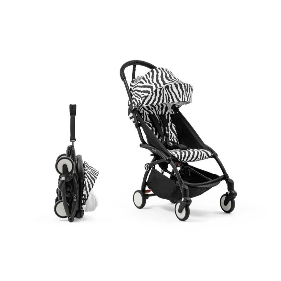 Poussette complète yoyo 3 châssis noir pack 0+ et 6+ zebra / noir