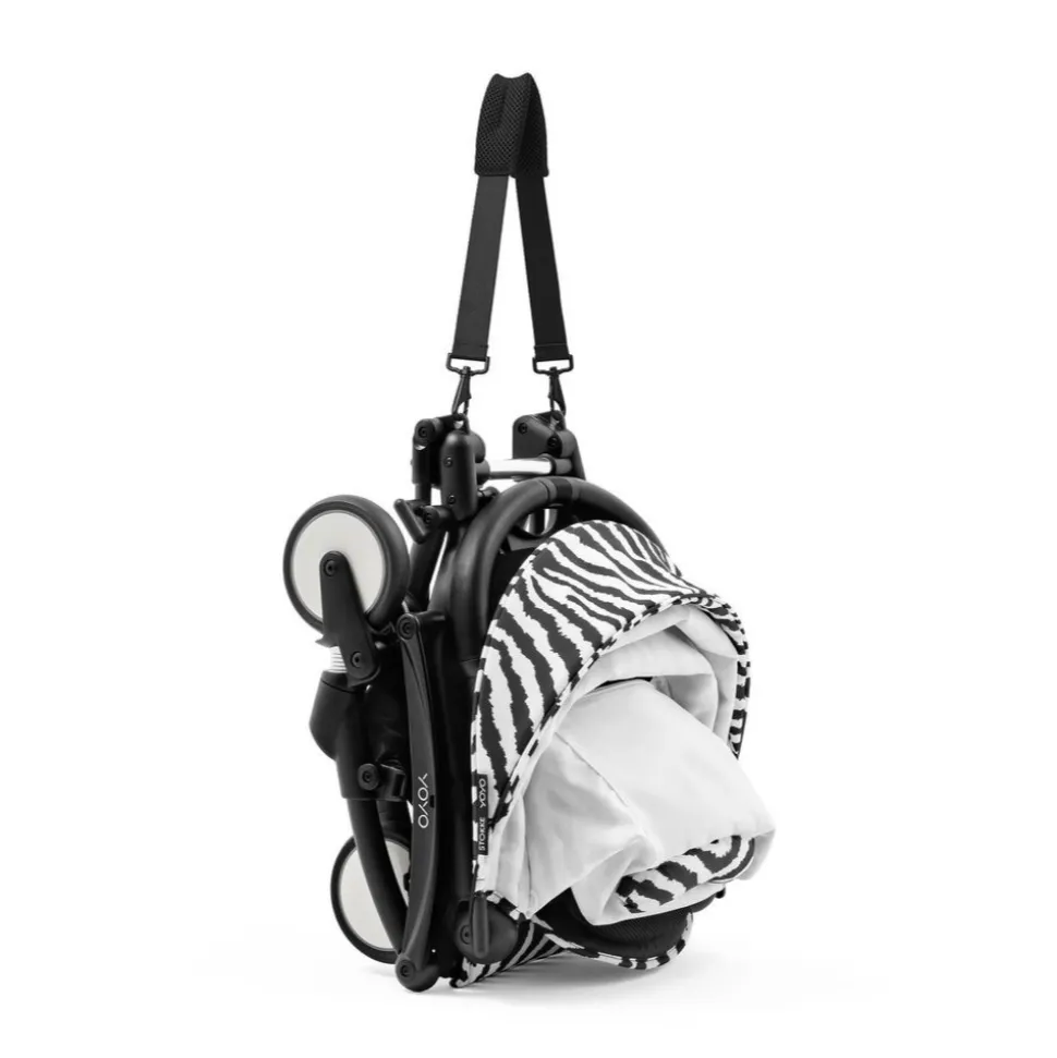Poussette complète yoyo 3 châssis noir pack 0+ et 6+ zebra / noir