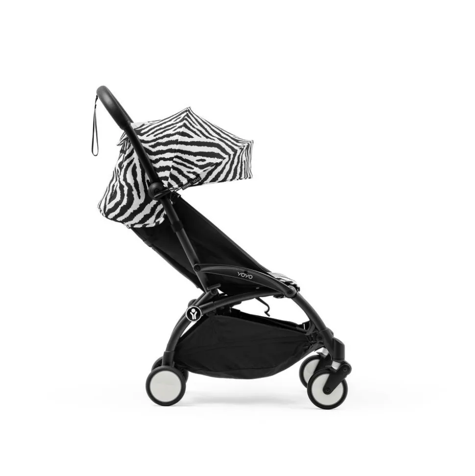 Poussette complète yoyo 3 châssis noir pack 0+ et 6+ zebra / noir