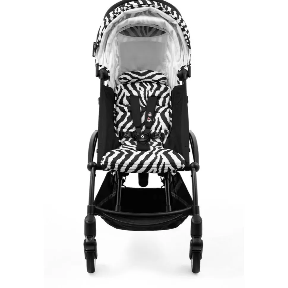 Poussette complète yoyo 3 châssis noir pack 0+ et 6+ zebra / noir
