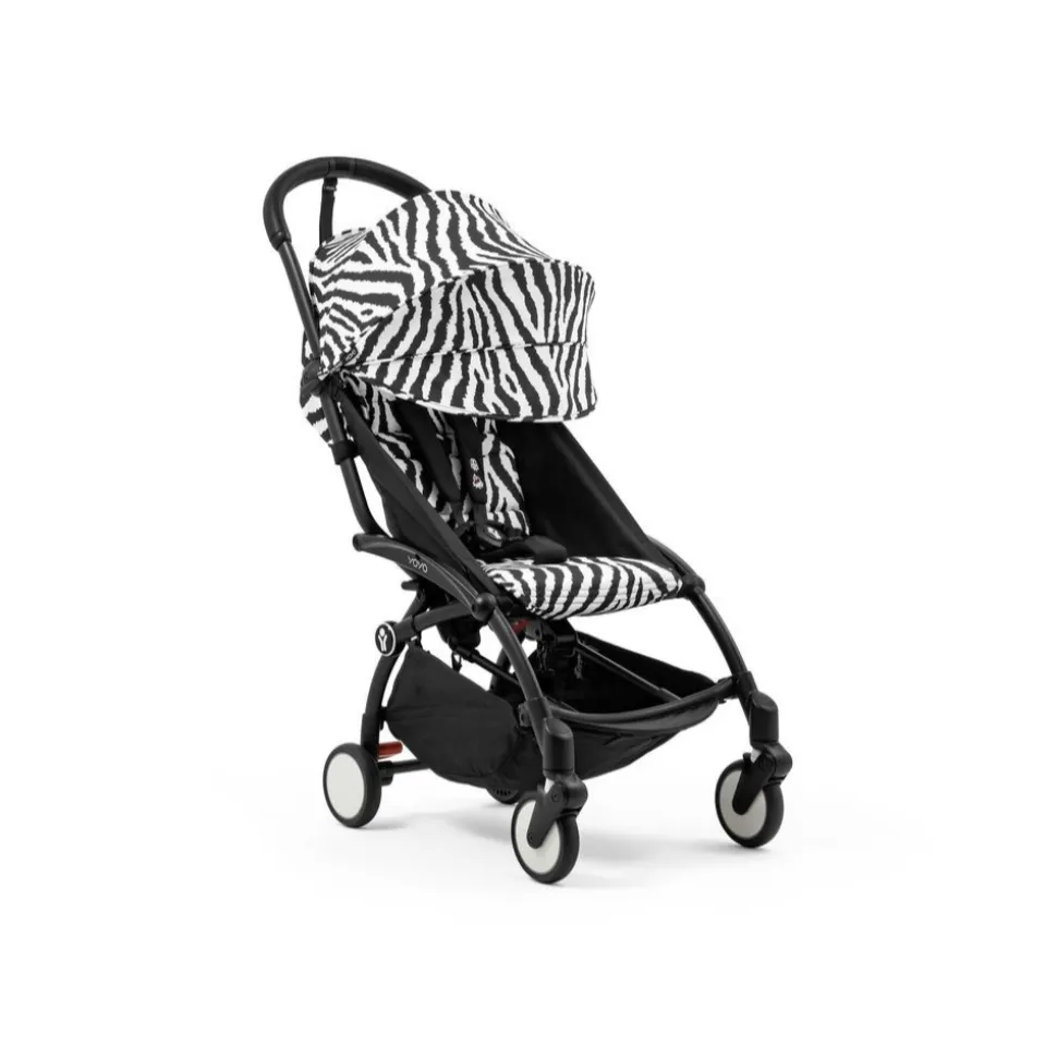 Poussette complète yoyo 3 châssis noir pack 0+ et 6+ zebra / noir