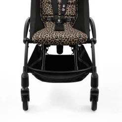 Poussette complète yoyo 3 châssis blanc pack 0+ et 6+ leopard / noir