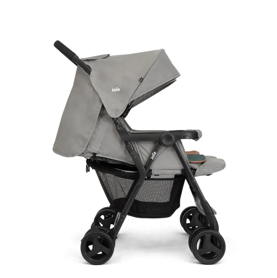 Poussette double aire twin pebble gris