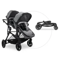 Poussette double atlantic jumeaux melange grey