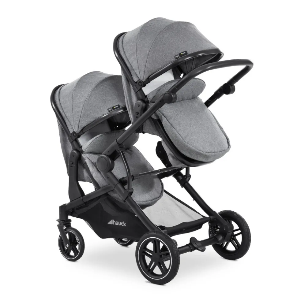 Poussette double atlantic jumeaux melange grey