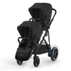 Poussette double e-gazelle s moon black châssis noir