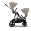 Poussette double gazelle s almond beige châssis taupe