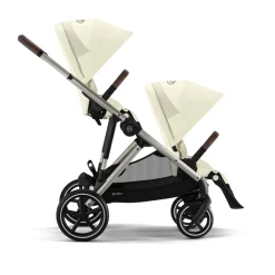 Poussette double gazelle s seashell beige châssis taupe