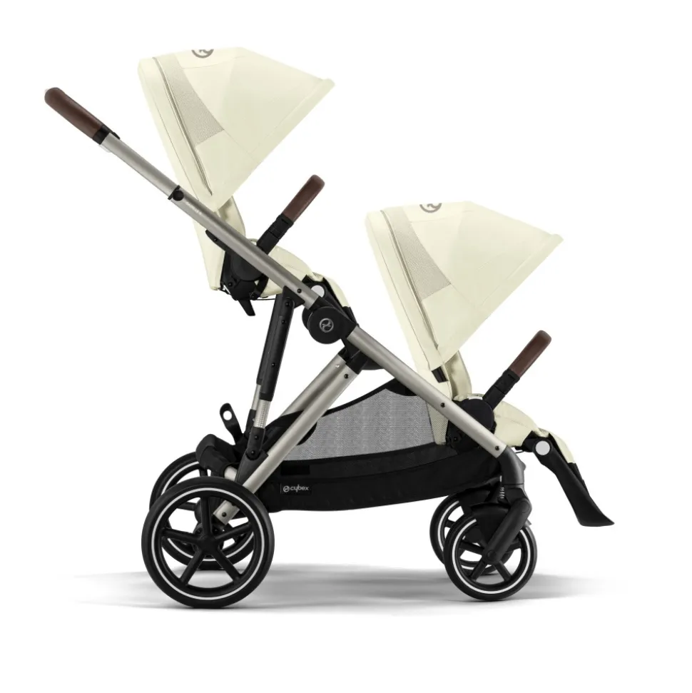 Poussette double gazelle s seashell beige châssis taupe