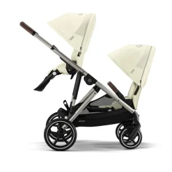 Poussette double gazelle s seashell beige châssis taupe