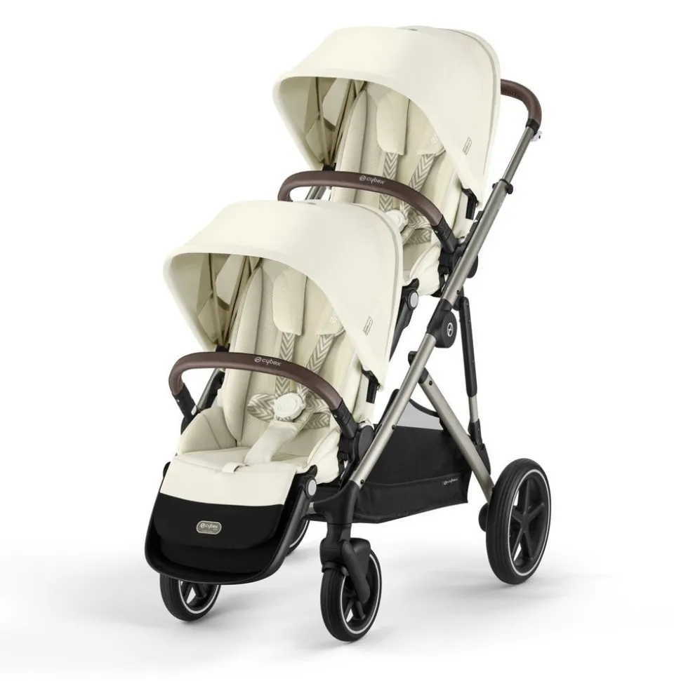 Poussette double gazelle s seashell beige châssis taupe
