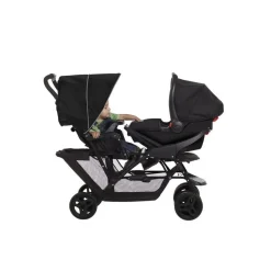 Poussette double stadium black grey