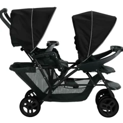 Poussette double stadium black grey