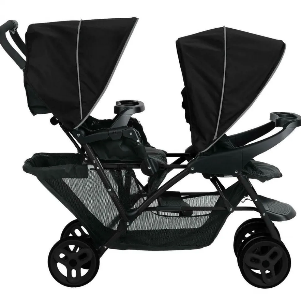 Poussette double stadium black grey