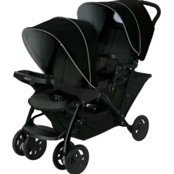 Poussette double stadium black grey