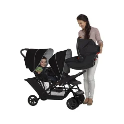 Poussette double stadium black grey