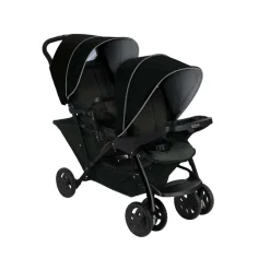 Poussette double stadium black grey