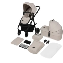 Poussette duo amber + nacelle beige sand