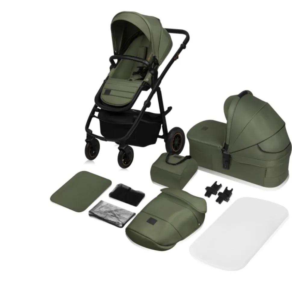 Poussette duo amber + nacelle green forest