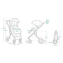 Poussette duo amber + nacelle grey stone