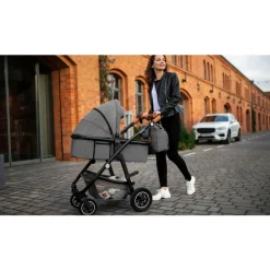 Poussette duo amber + nacelle grey stone