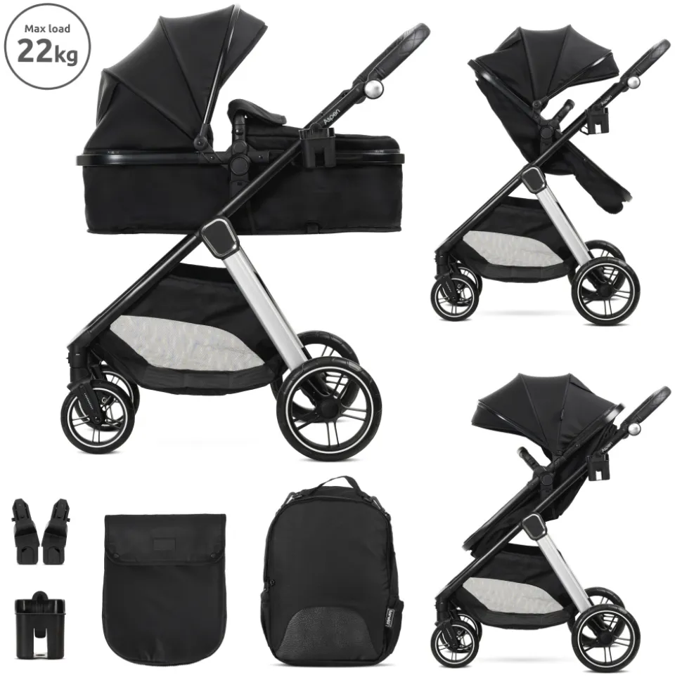 Poussette duo aspen nacelle + assise noir