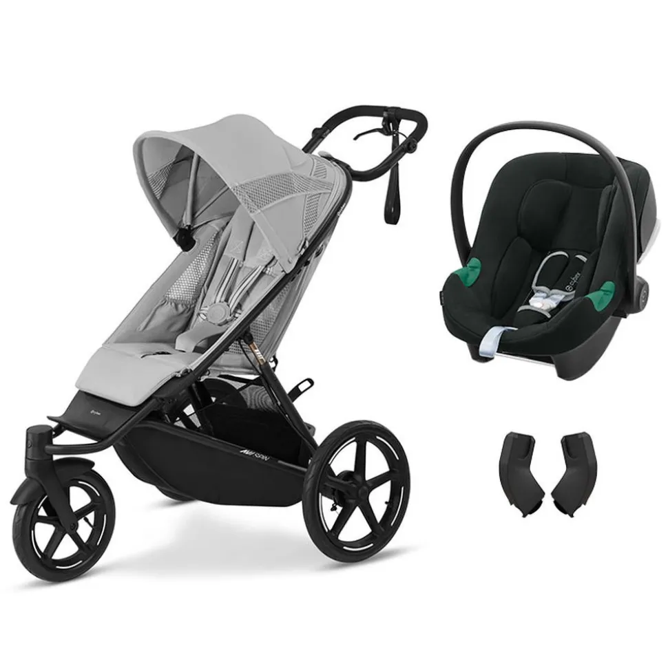 Poussette duo avi spin fog grey + siège auto aton b2 i-size
