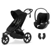 Poussette duo avi spin moon black + siège auto cloud t i-size