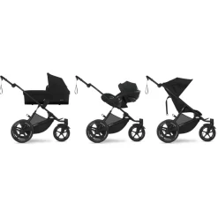 Poussette duo avi spin moon black + siège auto cloud t i-size