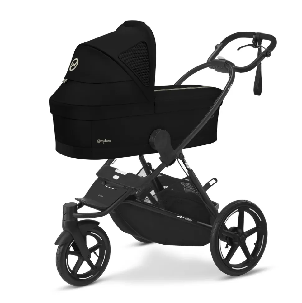 Poussette duo avi spin moon black + nacelle cot s