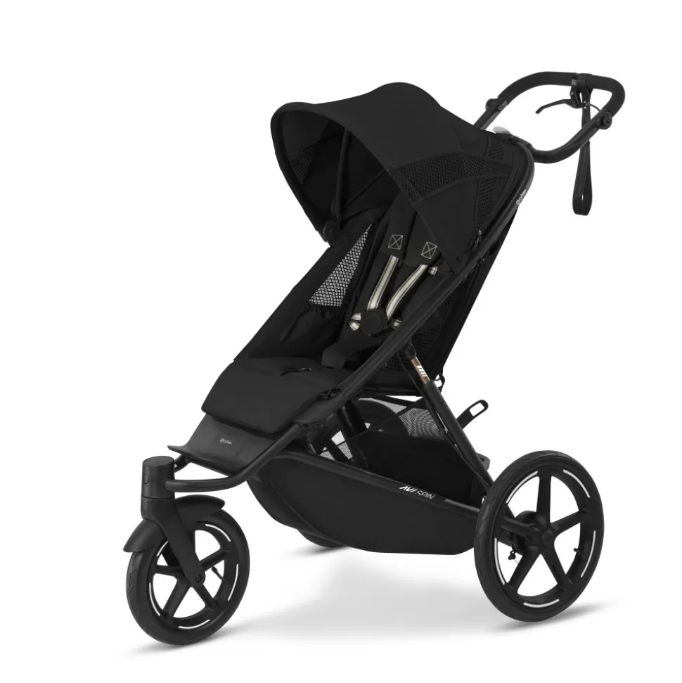 Poussette duo avi spin moon black + nacelle cot s