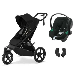 Poussette duo avi spin moon black + siège auto aton b2 i-size
