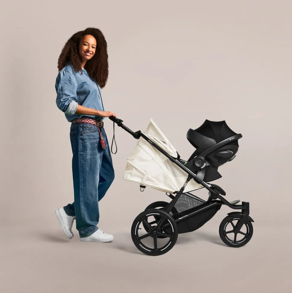 Poussette duo avi spin seashell beige + siège auto cloud t i-size