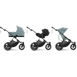 Poussette duo avi spin stormy blue + nacelle cot s
