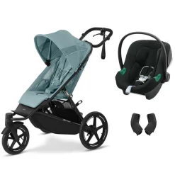 Poussette duo avi spin stormy blue + siège auto aton b2 i-size