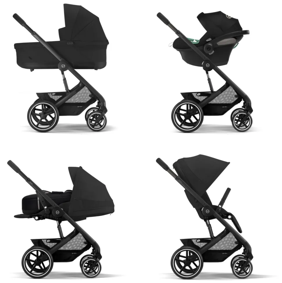 Poussette duo balios s lux 3 moon black + siège auto aton b2 i-size
