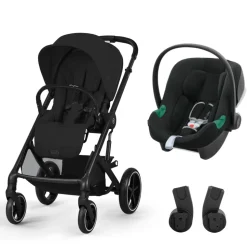 Poussette duo balios s lux 3 moon black + siège auto aton b2 i-size