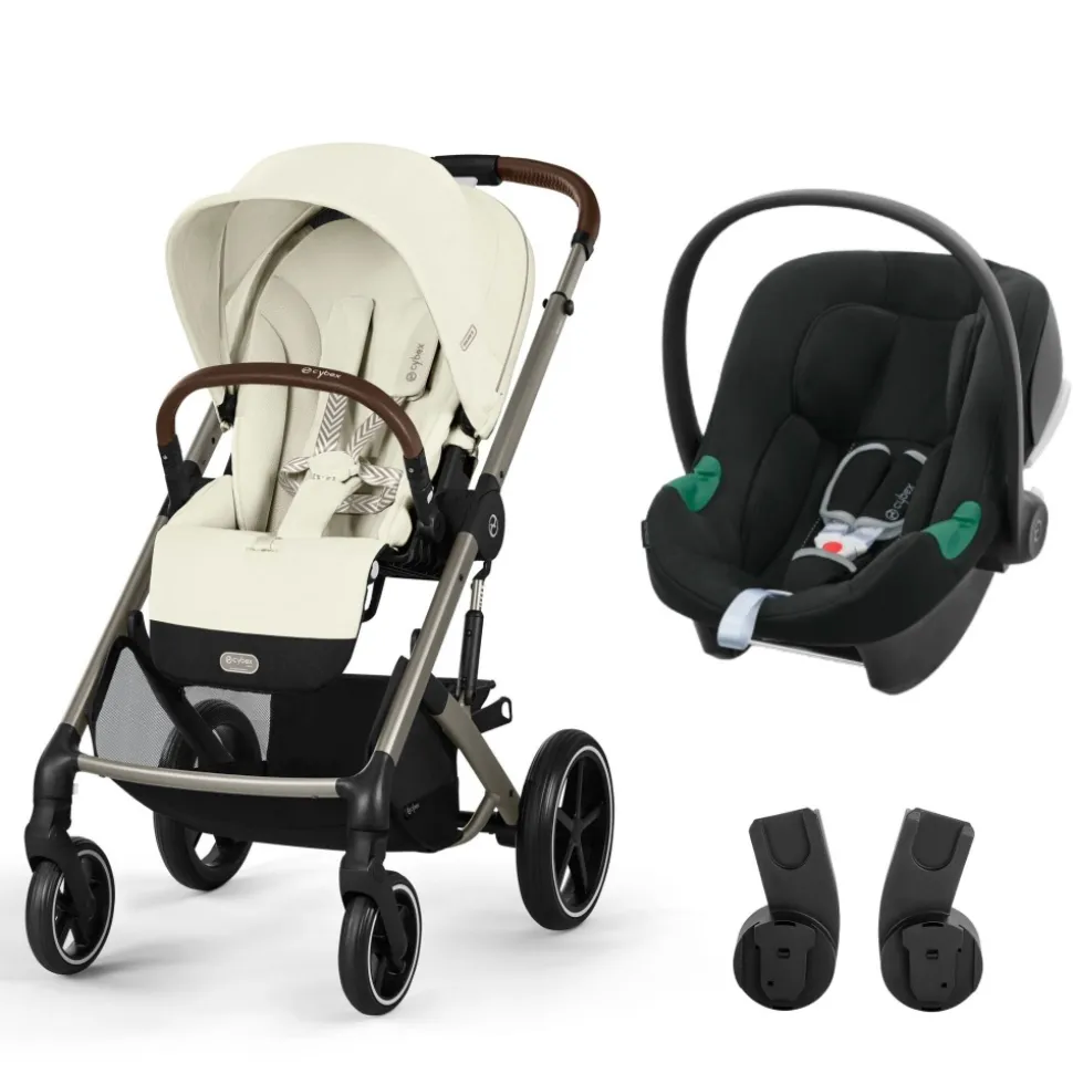 Poussette duo balios s lux 3 seashell beige + siège auto aton b2 i-size