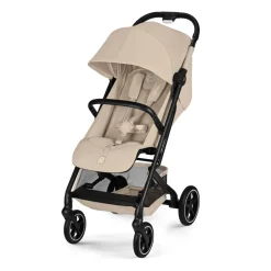 Poussette duo beezy 4 compacte almond beige avec siège auto cloud g3 i-size tissu plus