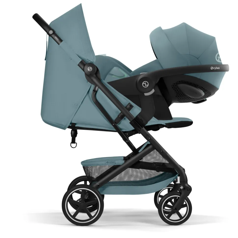Poussette duo beezy 4 compacte stormy blue avec siège auto aton b2 i-size