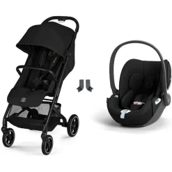Poussette duo beezy 4 compacte magic black avec siège auto cloud t i-size