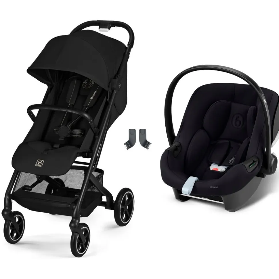 Poussette duo beezy 4 compacte magic black avec siège auto aton b2 i-size