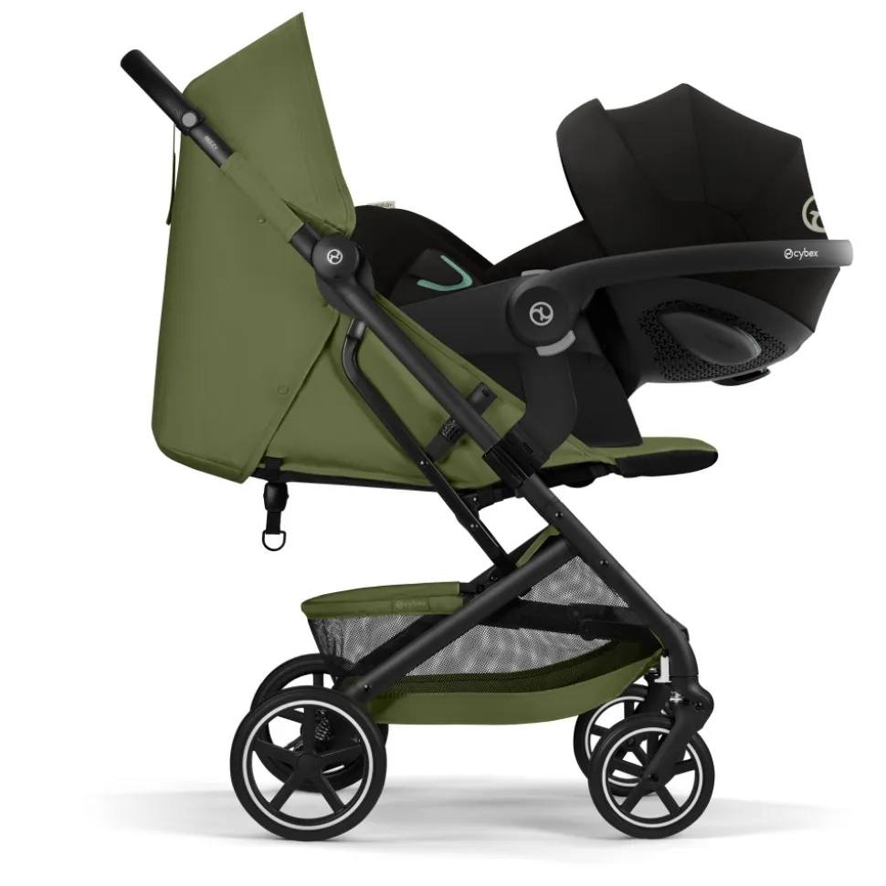 Poussette duo beezy 4 compacte moss green avec siège auto aton b2 i-size